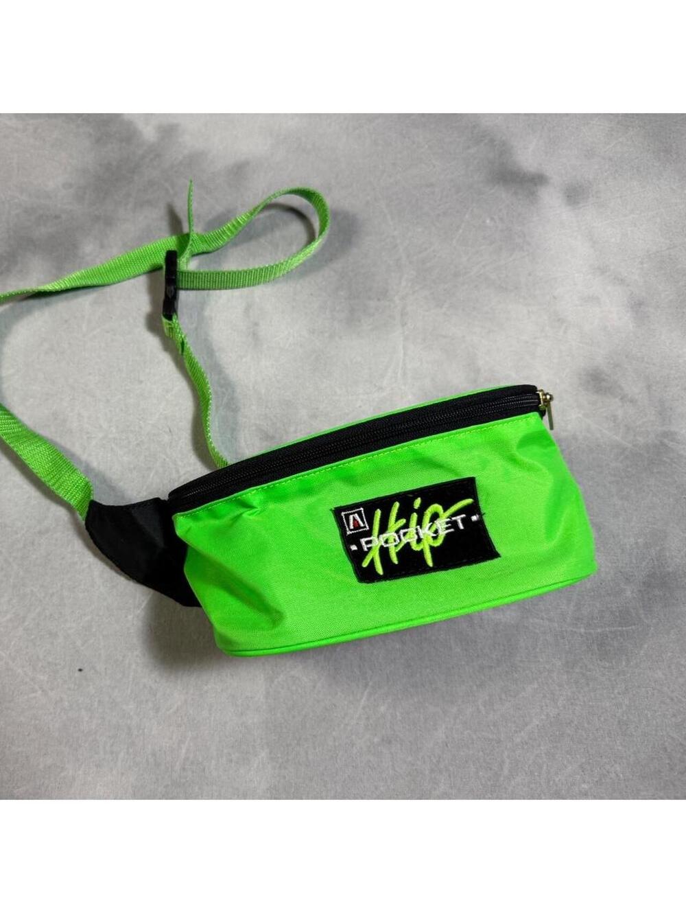 Vintage late 89s Neon Green The Pack Pocket Fanny Pack, Waist Belt Bag